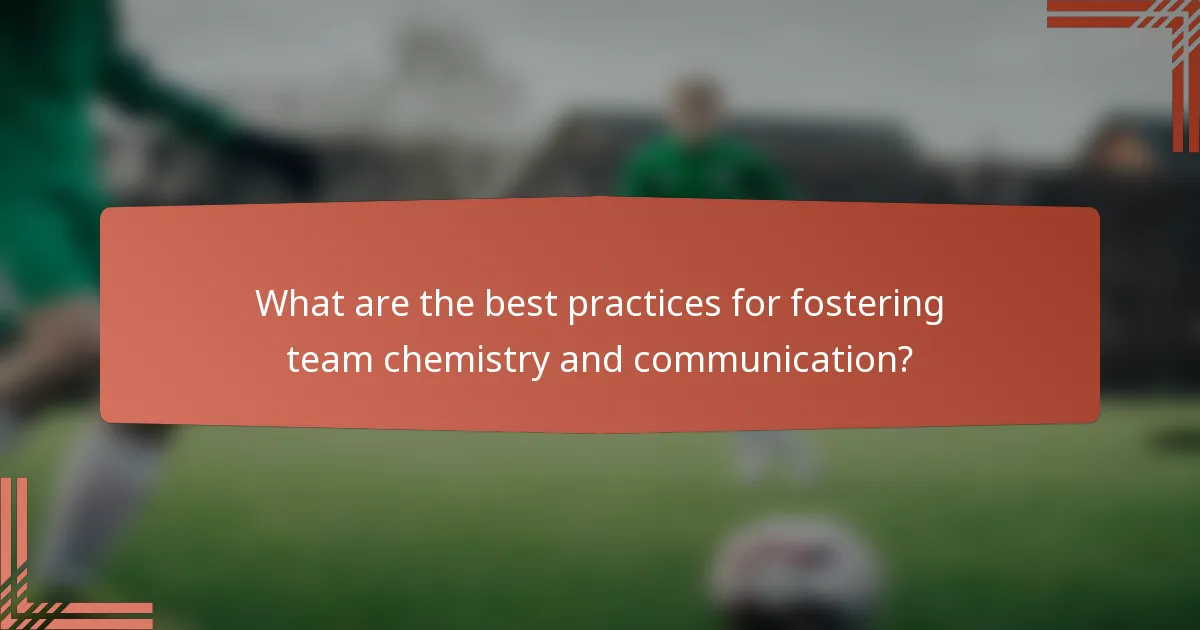 What are the best practices for fostering team chemistry and communication?