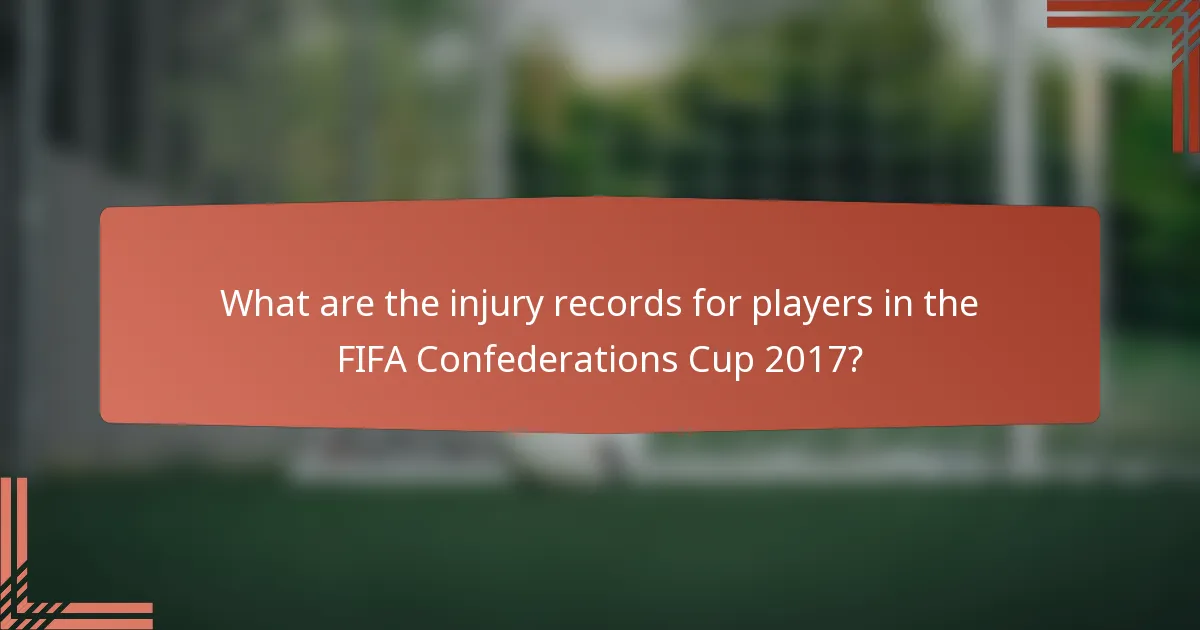 What are the injury records for players in the FIFA Confederations Cup 2017?