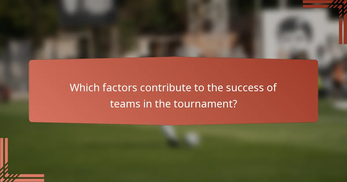 Which factors contribute to the success of teams in the tournament?